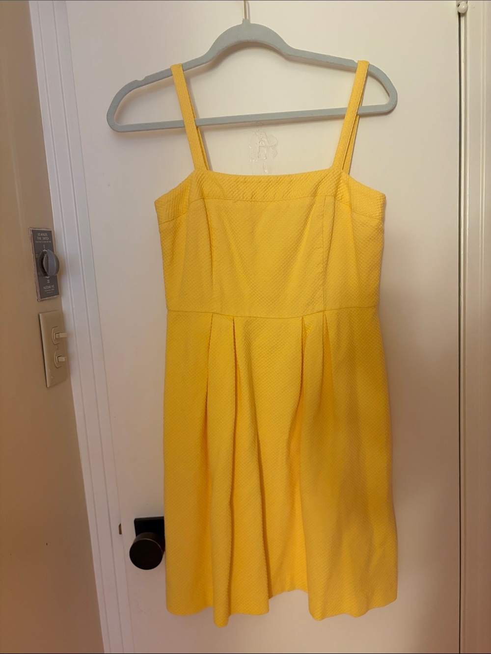 LOFT Yellow Spaghetti-Strap Pleated Sundress